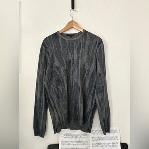 John Varvatos Charcoal and Black Crewneck Sweater